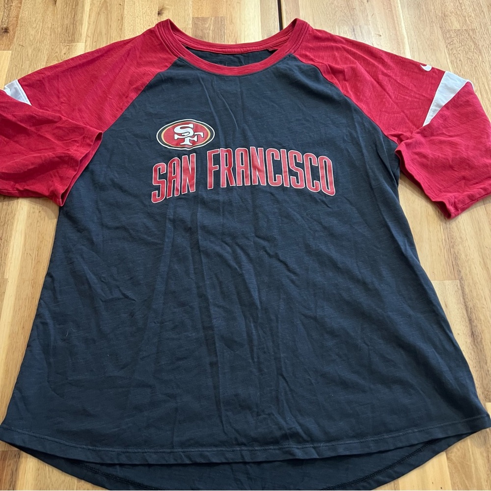 Nike NFL San Francisco 49ers Raglan Tee Red Black Women’s Large